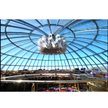 Prefabricated Glass Dome Roof Steel Space Truss Structure Glass Skylight Roofing